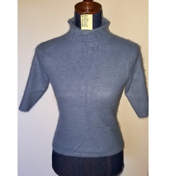 #179 NWT XS Classiques Entier angora blend turtleneck short sleeve - Picture 1 of 13